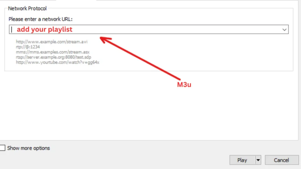 add the m3u playlist
