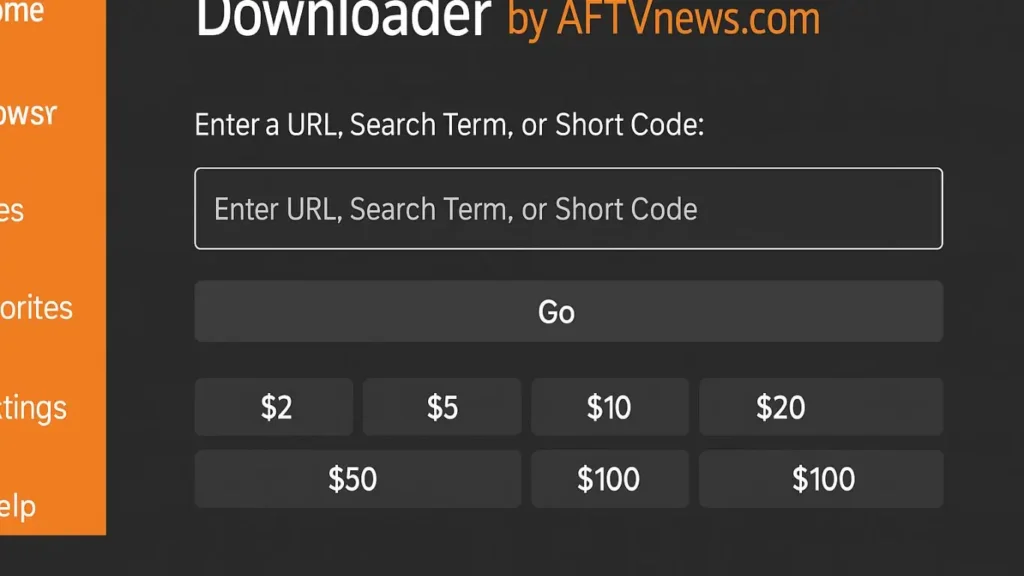 Downloader app on Firestick used to install third-party apps and VPN APK files